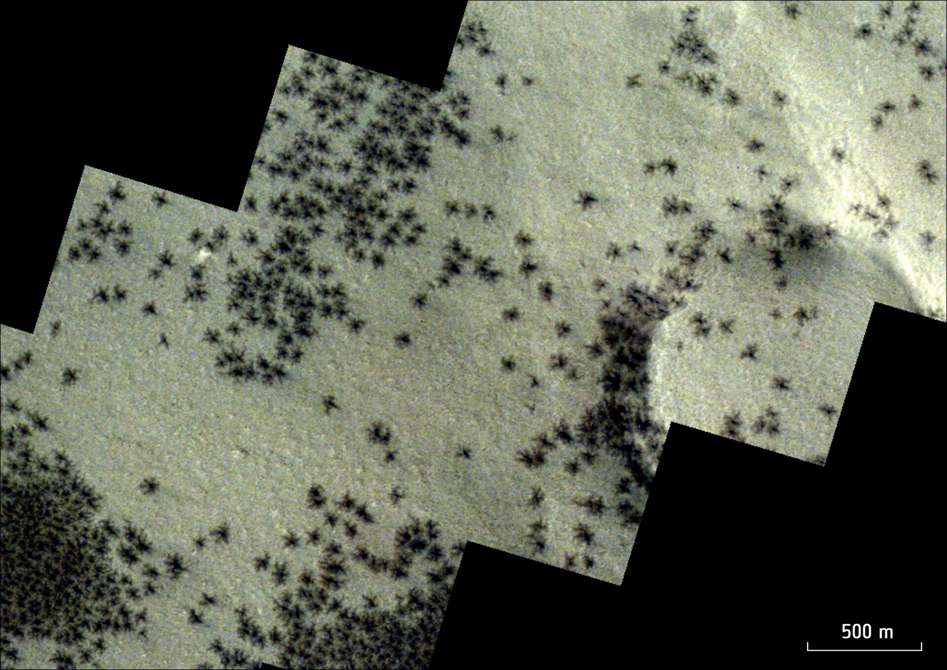 Spiders_on_Mars_as_seen_by_ESA_s_ExoMars_Trace_Gas_Orbiter_pillars ‘Spiders’ on Mars as seen by ESA’s ExoMars Trace Gas Orbiter
