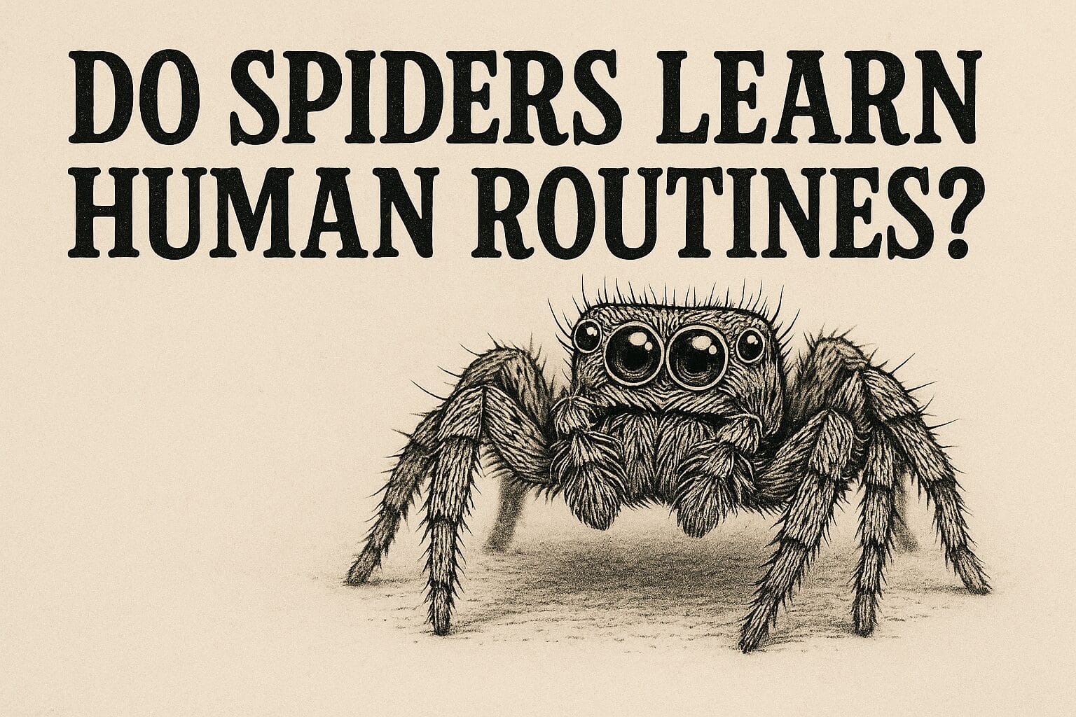 20250610_0047_Intriguing Spider Research_remix_01jxb1yr5reswv9e5e3r3mv52m Do Spiders Learn Human Routines Recent Study 2025